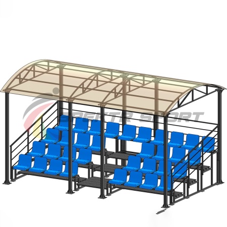 Купить Трибуна для зрителей 4 ряда на 34 места с навесом и перилами в Агиделе 